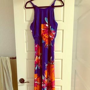Blue floral maxi dress
